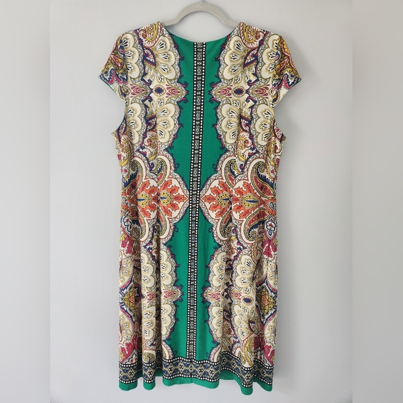 EUC Studio One New York Print Sheath Dress Sz L - Picture 5 of 5